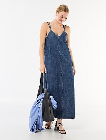 Lange denim jurk