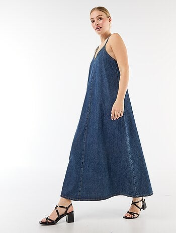 Lange denim jurk