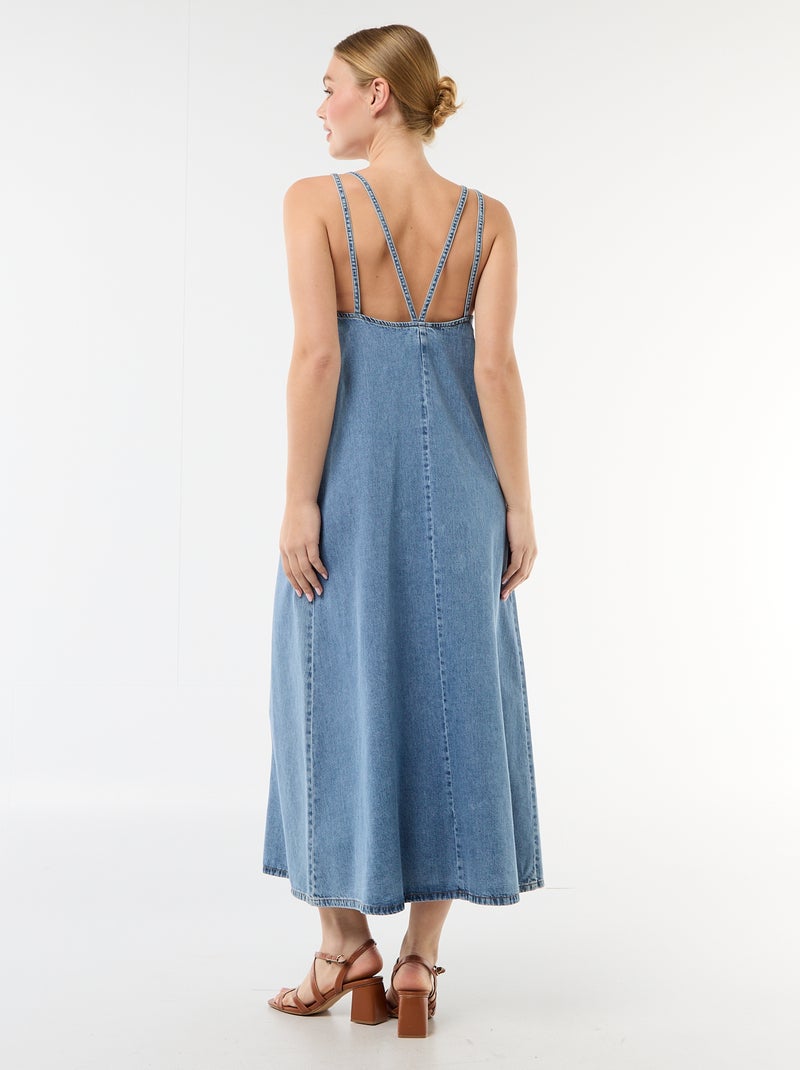 Lange denim jurk Blauw - Kiabi