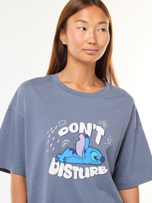 Lange Disney-pyjama met broek + T-shirt met Stitch-print - 2-delig - Kiabi