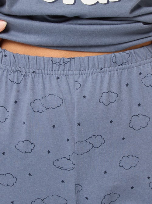 Lange Disney-pyjama met broek + T-shirt met Stitch-print - 2-delig - Kiabi