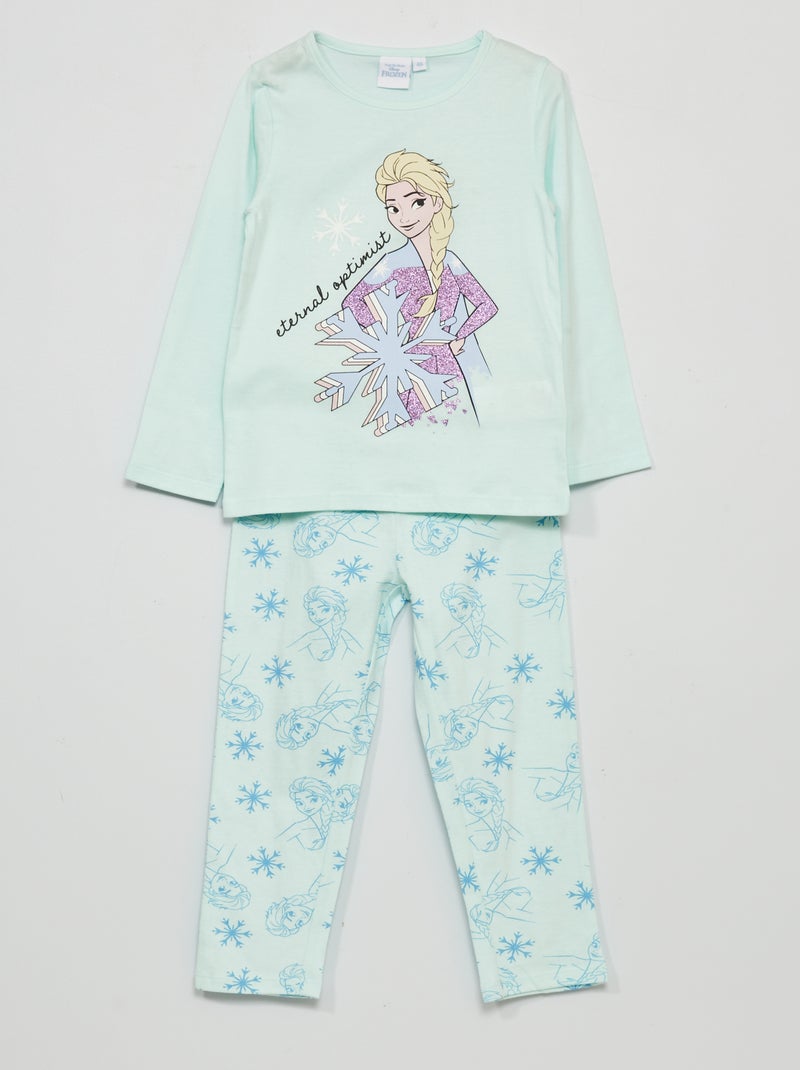 Lange Disney-pyjama met Frozen-print - 2-delig BLAUW - Kiabi