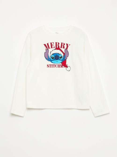 Lange Disney-pyjama van fleecestof met Stitch-print - 2-delig - Kiabi