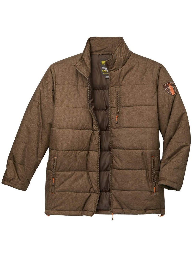 Lange donsjas met afneembare capuchon - atlas for men Bruin - Kiabi