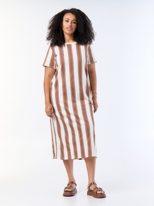 Lange effen T-shirtjurk - Kiabi