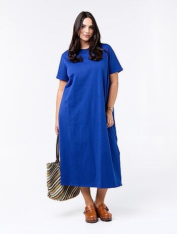 Lange effen T-shirtjurk