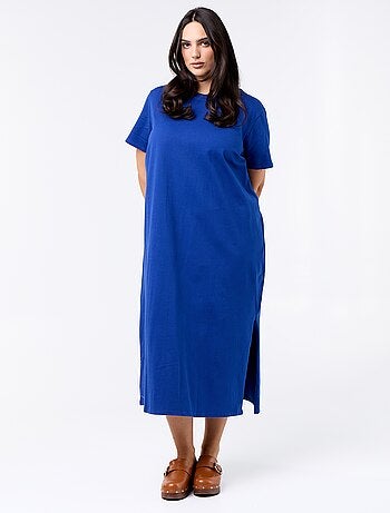 Lange effen T-shirtjurk