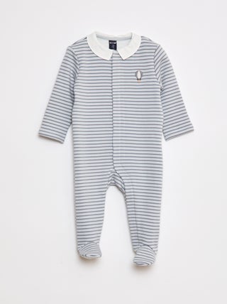 Lange en warme pyjama met Peter Pan-kraagje