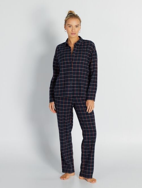 Lange flanellen pyjama - 2-delig - Kiabi