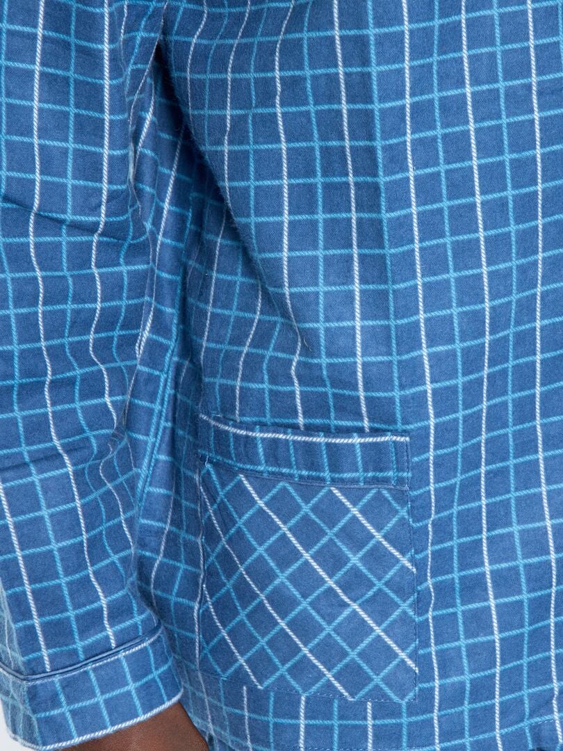 By Louise Dames Pyjama Nachthemd Lang Flanel Geruit Rood/Blauw | Underwear District