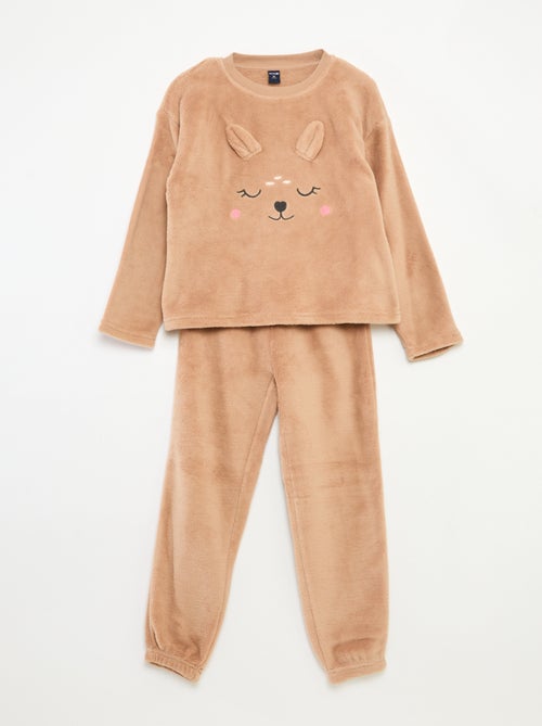 Lange fleece pyjama - Sweater + broek - 2-delig - Kiabi
