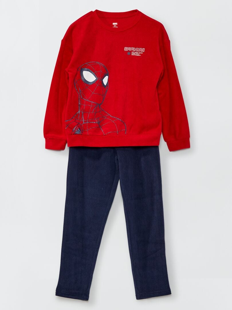 Lange fleece pyjama 'Spider-Man' 'Marvel' ROOD - Kiabi
