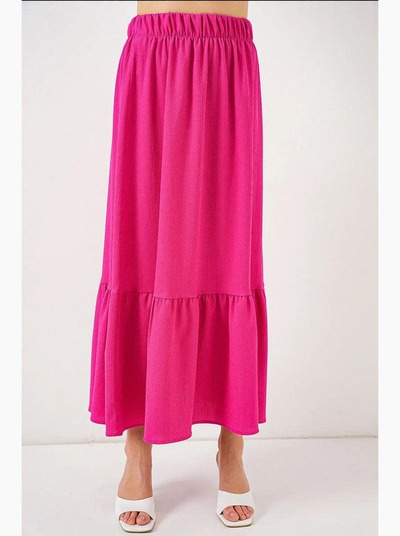 Lange gebreide rok bdart Fuchsia roze - Kiabi