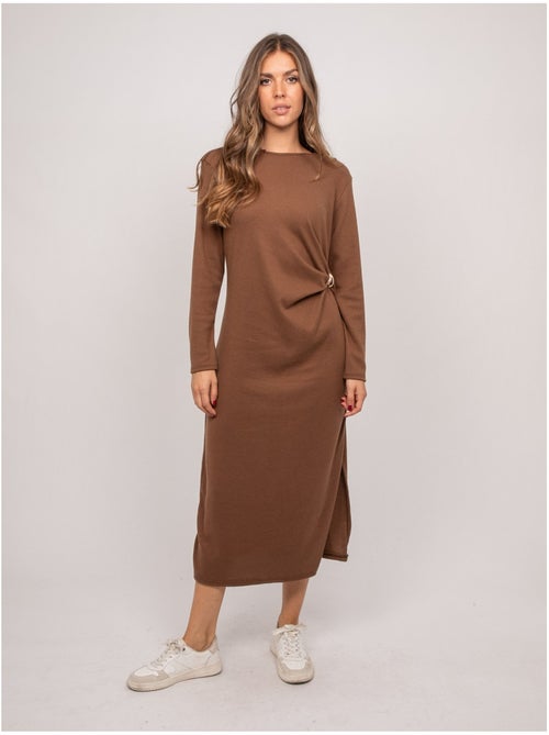 Lange gedrapeerde jurk van zacht tricot ilarisse - Kiabi Lange gedrapeerde jurk van zacht tricot ilarisse - Kiabi