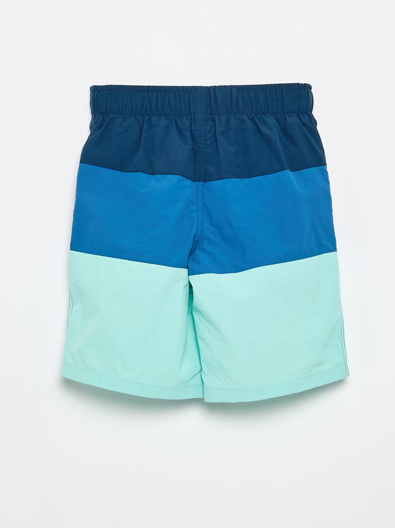 Lange gestreepte zwemshort Blauw - Kiabi