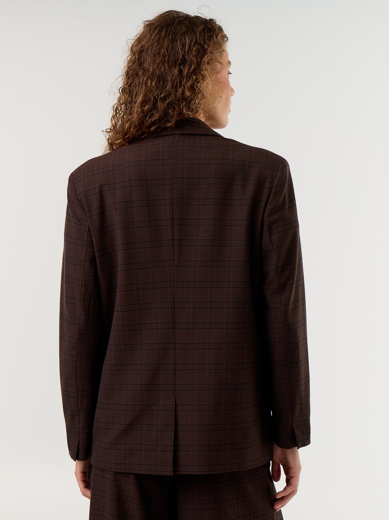Lange getailleerde blazer Bruin - Kiabi