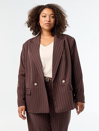 Lange getailleerde blazer met dubbele knoopsluiting