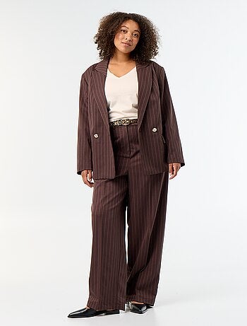 Lange getailleerde blazer met dubbele knoopsluiting