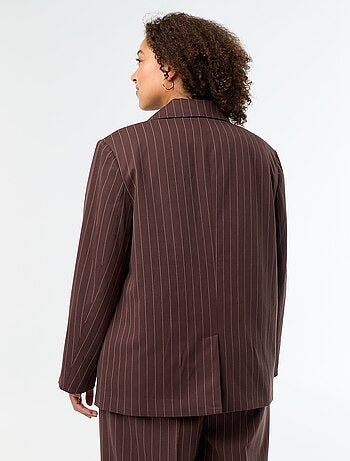 Lange getailleerde blazer met dubbele knoopsluiting
