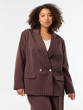 Lange getailleerde blazer met dubbele knoopsluiting