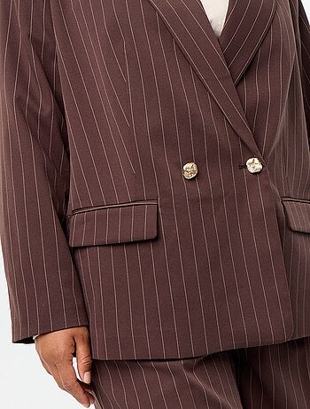Lange getailleerde blazer met dubbele knoopsluiting