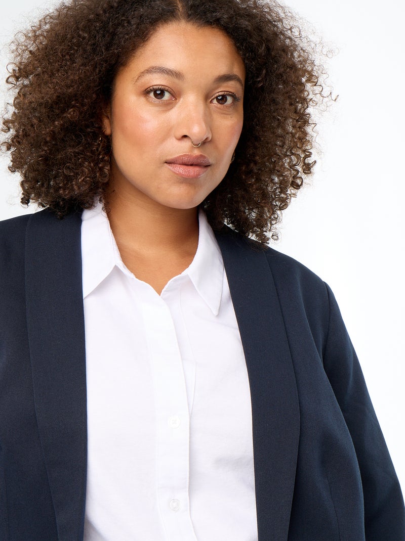 Lange getailleerde jas Blauw - Kiabi