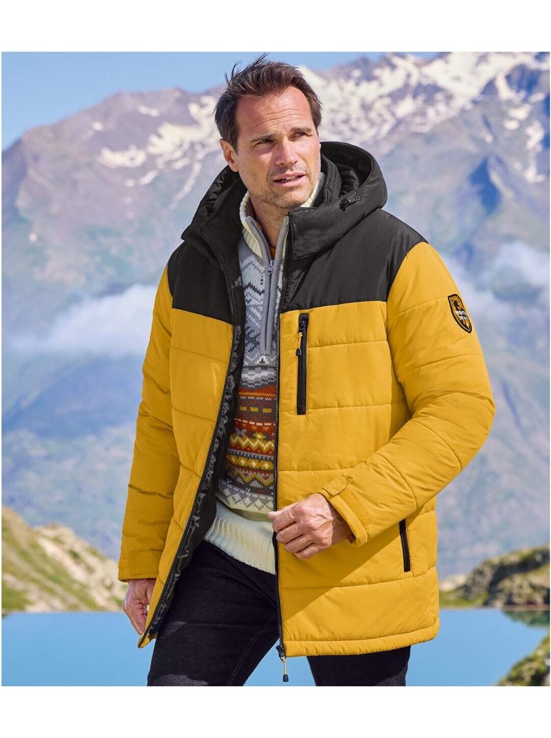 Lange gewatteerde jas met  afneembare capuchon Sunny Winter - ATLAS FOR MEN Geel - Kiabi