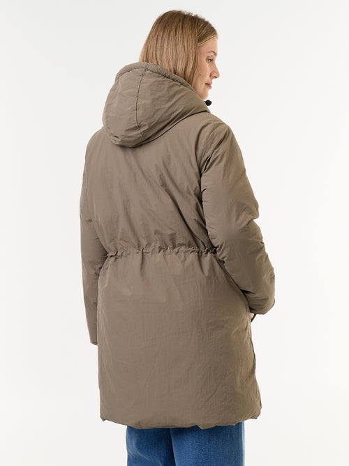 Lange gewatteerde parka met capuchon - Kiabi