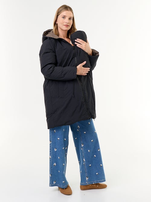 Lange gewatteerde parka met capuchon - Kiabi