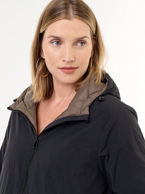 Lange gewatteerde parka met capuchon - Kiabi