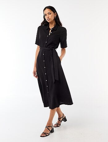 Lange hemdjurk met strikceintuur