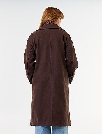 Lange jas met wollook en reverskraag