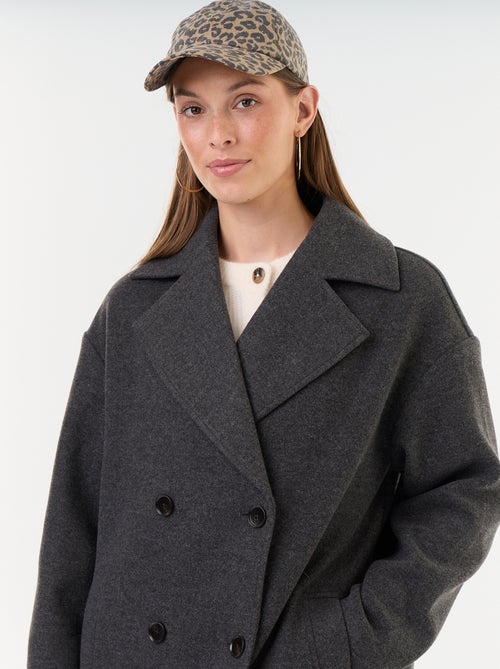 Lange jas met wollook en reverskraag - Kiabi Lange jas met wollook en reverskraag - Kiabi