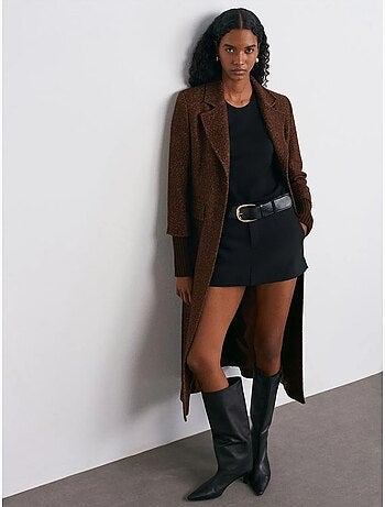 Lange Jas Van Gestructureerde Tweed