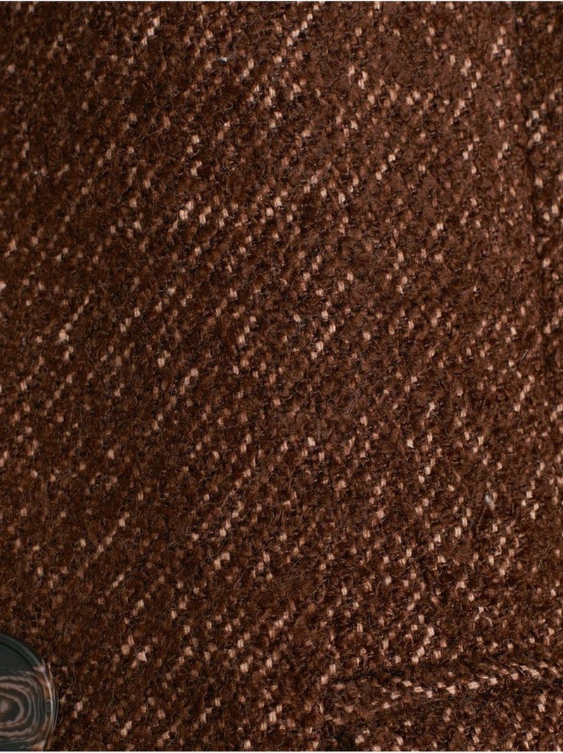 Lange Jas Van Gestructureerde Tweed Bruin - Kiabi