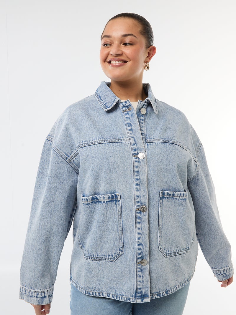 Lange jeansjas Blauw - Kiabi