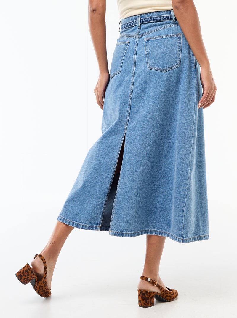 Lange jeansrok Blauw - Kiabi