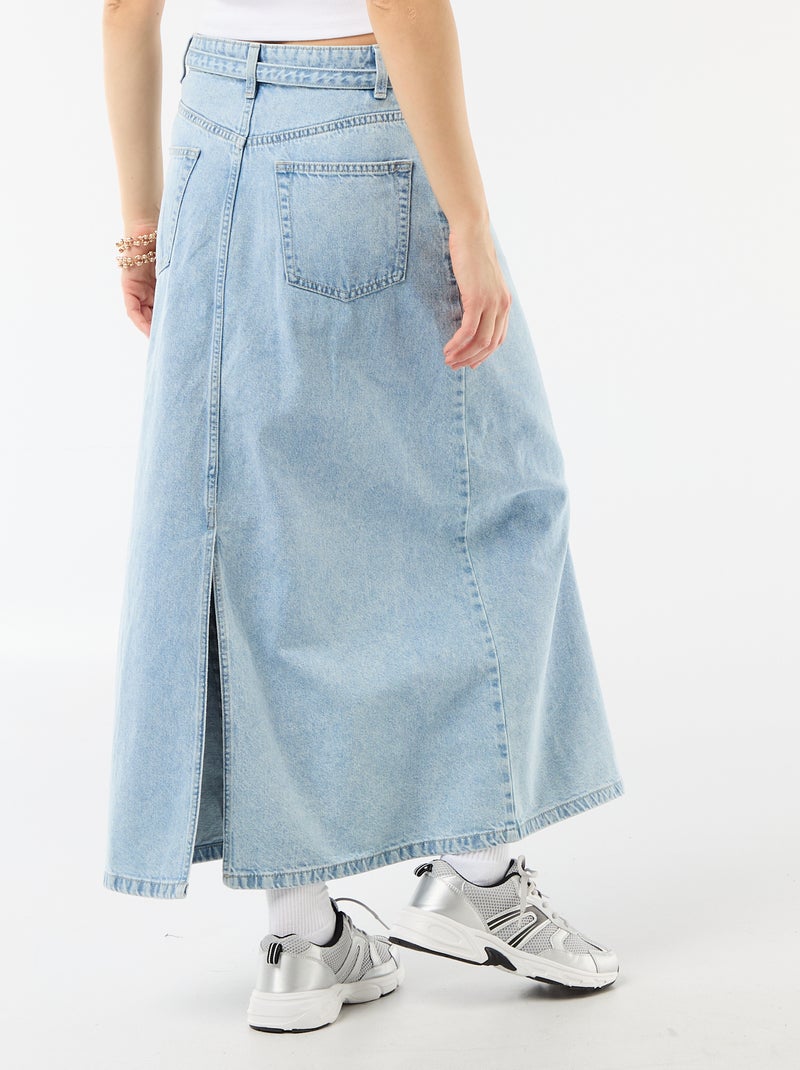 Lange jeansrok Blauw - Kiabi