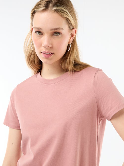 Lange jersey jurk met korte mouwen - Kiabi