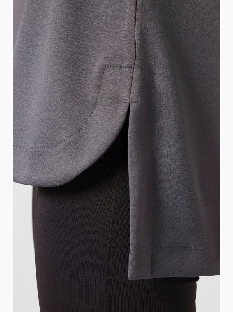 Lange jersey tuniek met lange mouwen tommy Grijs Zwart - Kiabi
