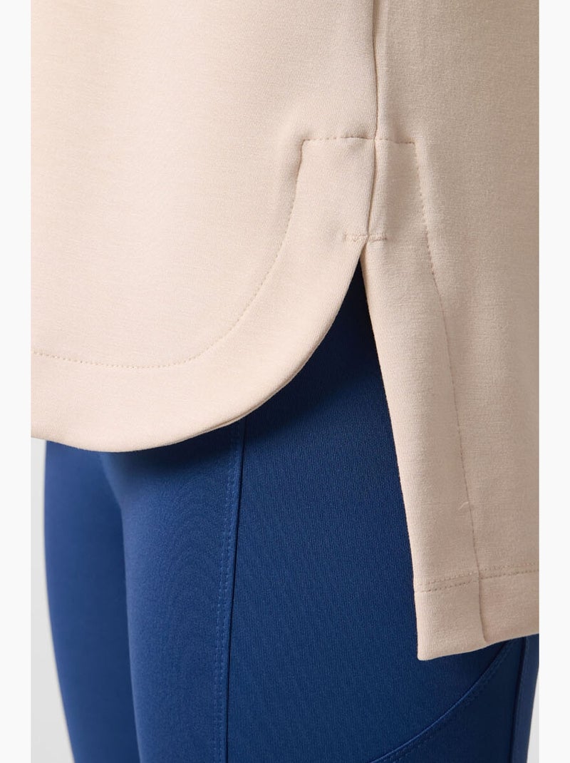 Lange jersey tuniek met lange mouwen tommy Klei-beige - Kiabi