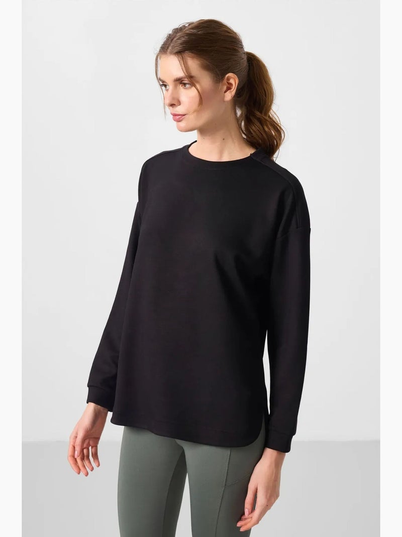 Lange jersey tuniek met lange mouwen tommy Zwart - Kiabi