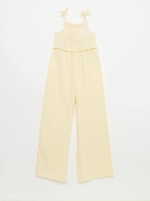 Lange jumpsuit met bandjes - Kiabi
