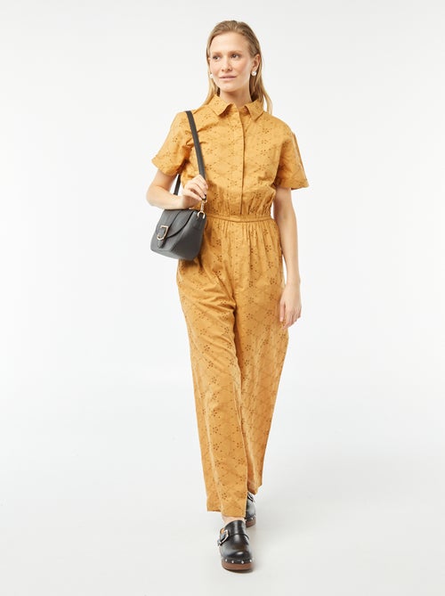 Lange jumpsuit met borduursel - Kiabi
