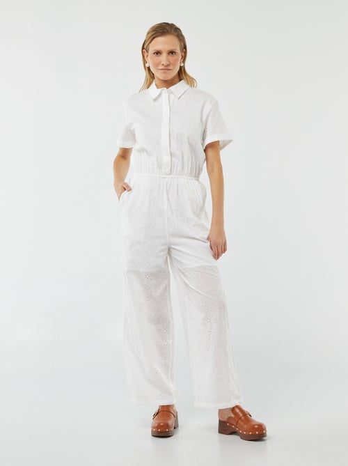 Lange jumpsuit met borduursel - Kiabi