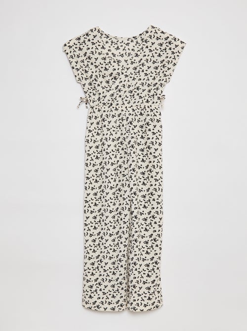 Lange jumpsuit met korte mouw - Kiabi