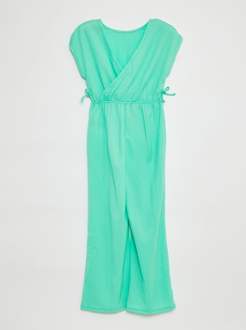 Lange jumpsuit met korte mouw - Kiabi
