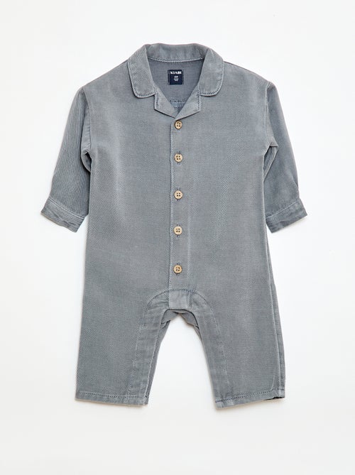 Lange jumpsuit met relax fit hemdkraag - Kiabi