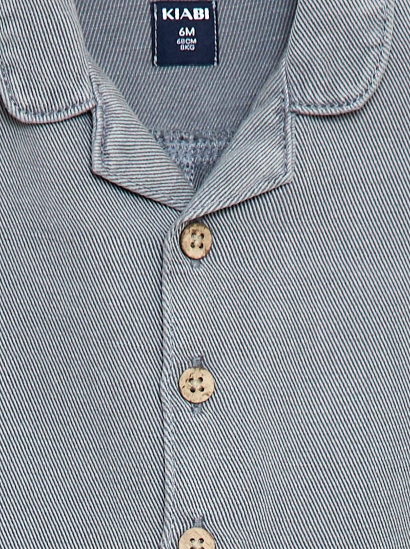 Lange jumpsuit met relax fit hemdkraag Blauw - Kiabi