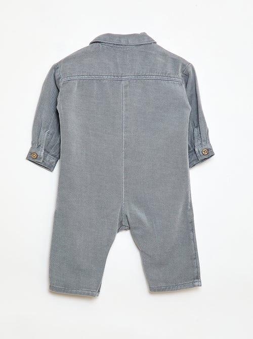 Lange jumpsuit met relax fit hemdkraag - Kiabi